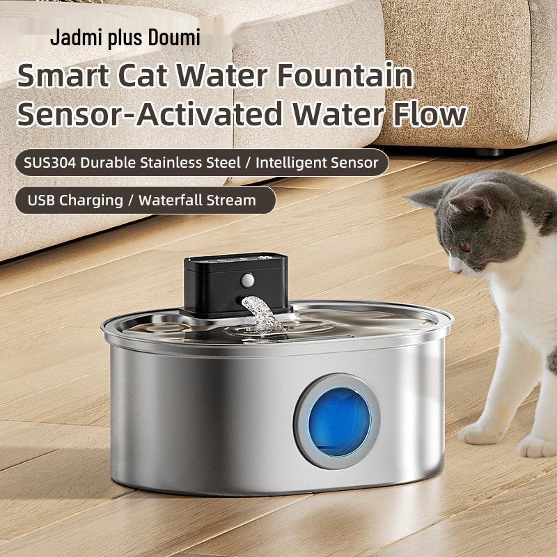 Smart Stainless Steel Cat & Dog Water Fountain with Silent Induction Feature