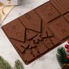 Whaline Christams Gingerbread House Baking Tray, Silicone Molds for Desserts, Chocolate, Candy,Cookies (2 Pieces)