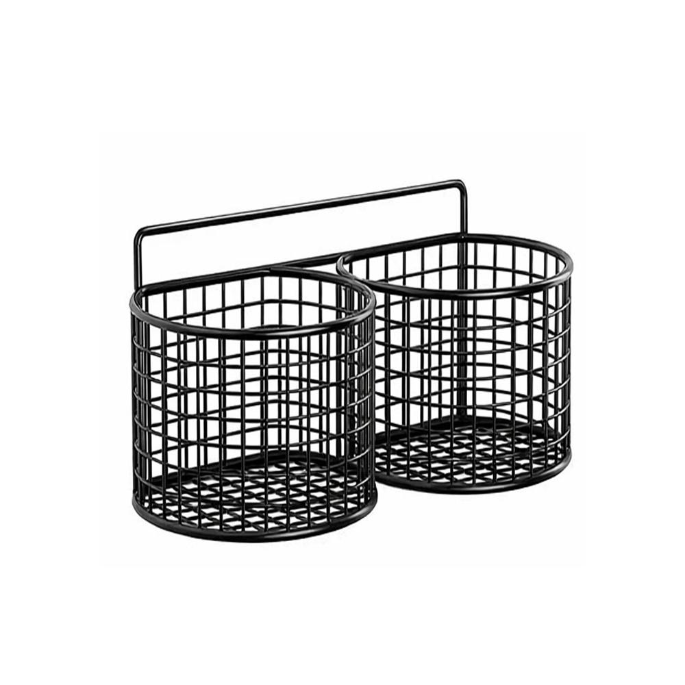 Cesto Portatutto da Parete a 1/2/3 Scomparti Secchiello Grande Capacità per Pettini Scaffale da Cucina Bagno