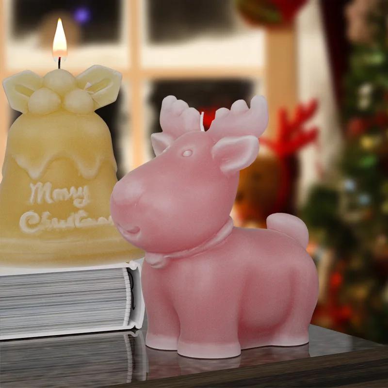 Christmas Craft Silicone Mold for 3D Snowman Boot Socks Reindeer Bell Ornament DIY Epoxy Resin Candle Making Decoration