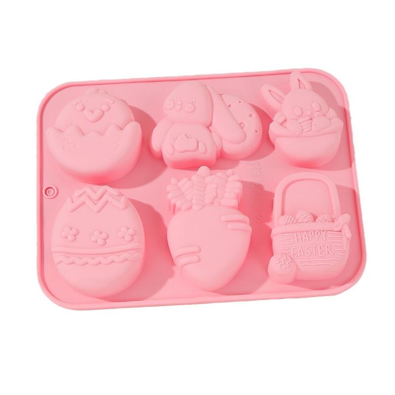 Easter Bunny Egg Shaped Silicone Cake Cookies Mold Chocolate Candy Baking Tool For Easter Kids Birthday Party Diy Decoration