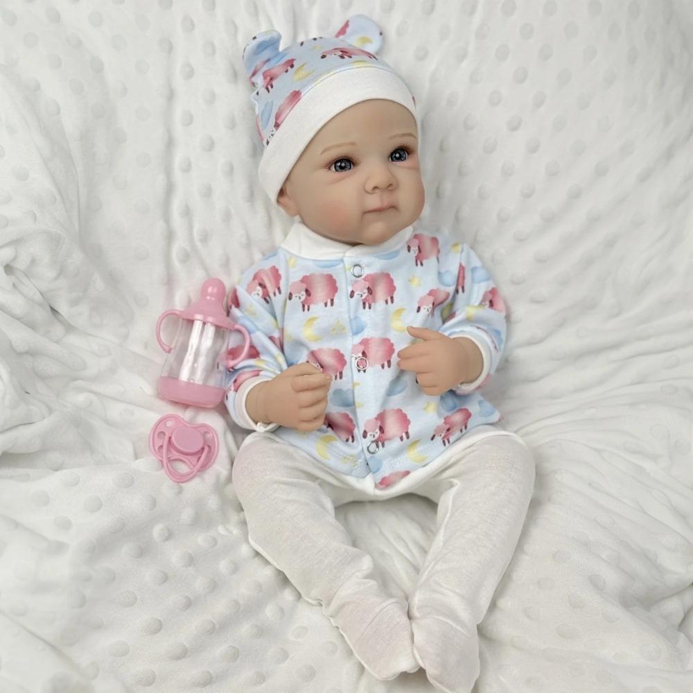48cm Lifelike Full Silicone Body Reborn Dolls Bettie Cute Real Looking Simulation Doll with Painting Skin Rebirth Dolls for Kids Birthday Xmas Gifts
