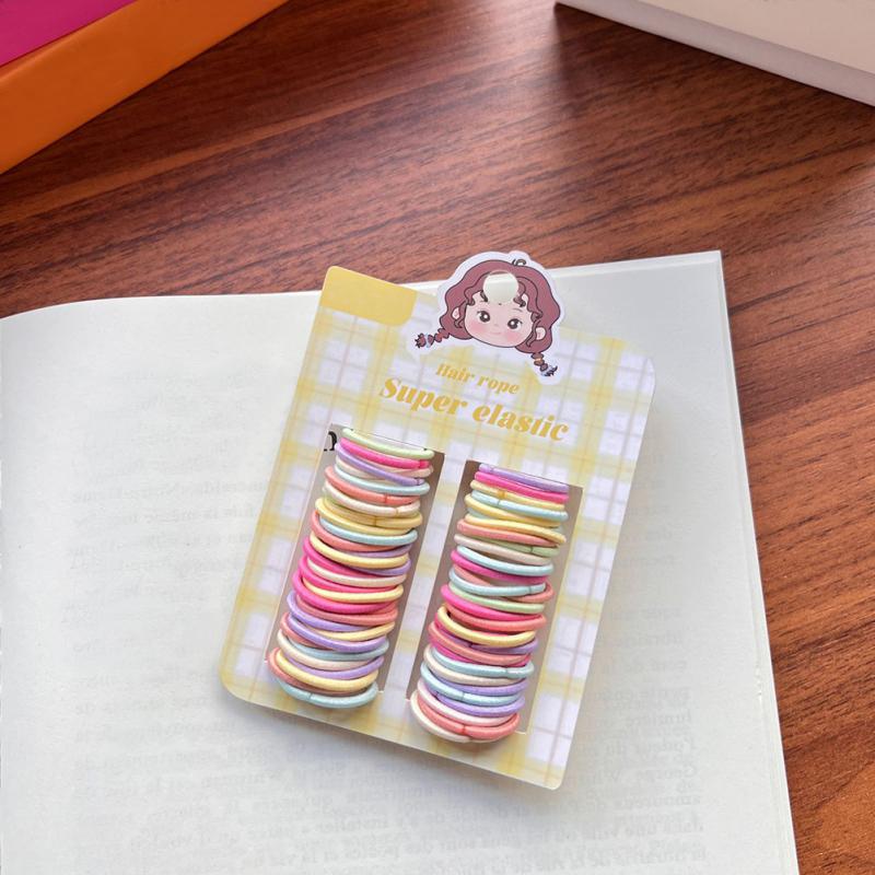 60 Children's Hair Rope Colorful Hair Loop High Elasticity Rubber Bands Girls Headband Hair Tie Without Damaging Hair