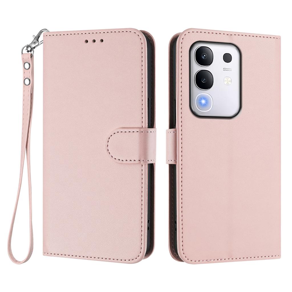 For vivo T4x 5G/vivo Y300t 5G/vivo iQOO Z10x 5G/vivo Y29 4G Leather Case Wallet Stand Phone Cover with Wrist Strap