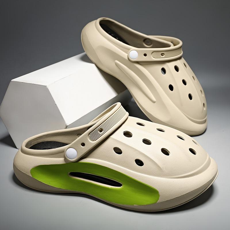 Summer new men's hole shoes couple wear non-slip wear-resistant sports lightweight beach bag head cool slippers