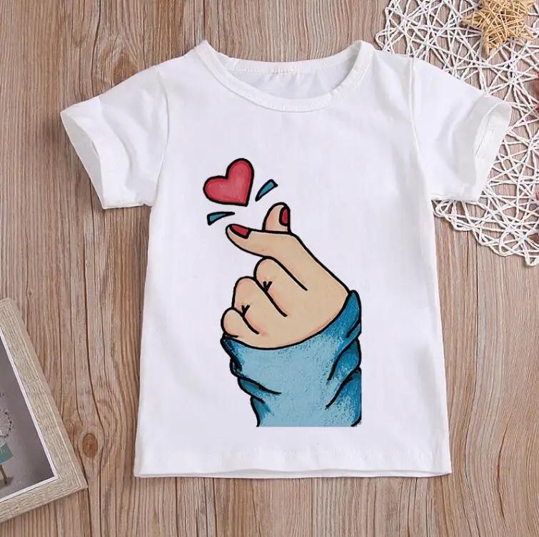 New Girls Than Heart Print T Shirt Unisex Harajuku Tee Clothes Cartoon Top Kids Girls Summer Polyester Fabric