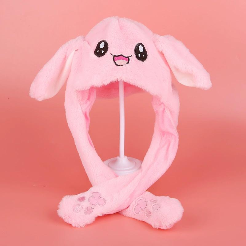 1 pièce Bandeau lumineux amusant Mignon Serre-tête Oreilles Pour Enfants Adultes avec Oreilles Mobiles Chapeau Lapin Peluche Lapin