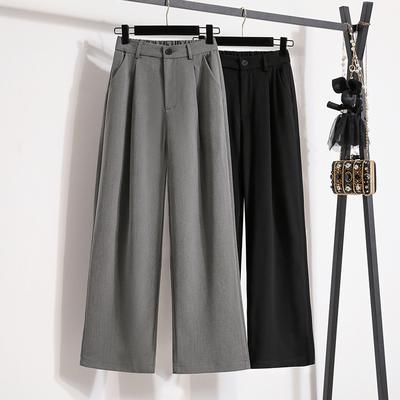 DIMANAF 2024 Plus Size Long Pants Women Solid Elastic Loose High Waist Casual Loose Basic Soft Trousers Wide Leg Pants 5XL   A
