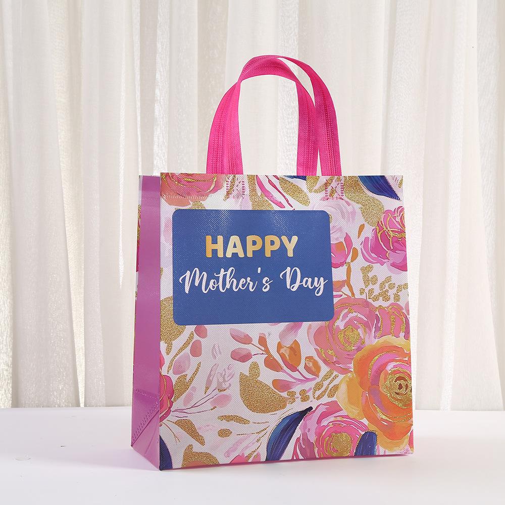 12/30pcs Mothers Day Gift Tote Bags Printed Non Woven Shopping Bags Party Favor Gift Packaging Bags