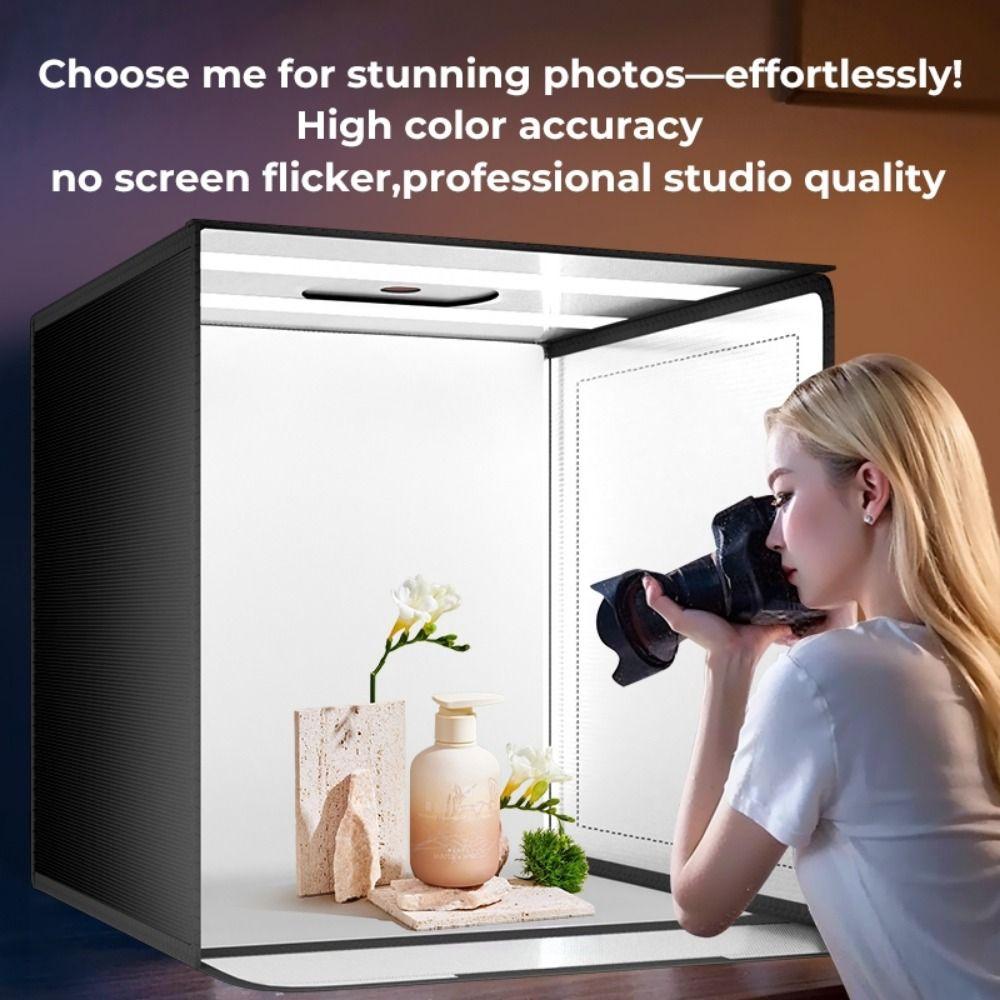 45/65cm Studio LED Light Box Folding with Background Studio Softbox Ring Light Board Photography Box and Bag For Studio Shooting