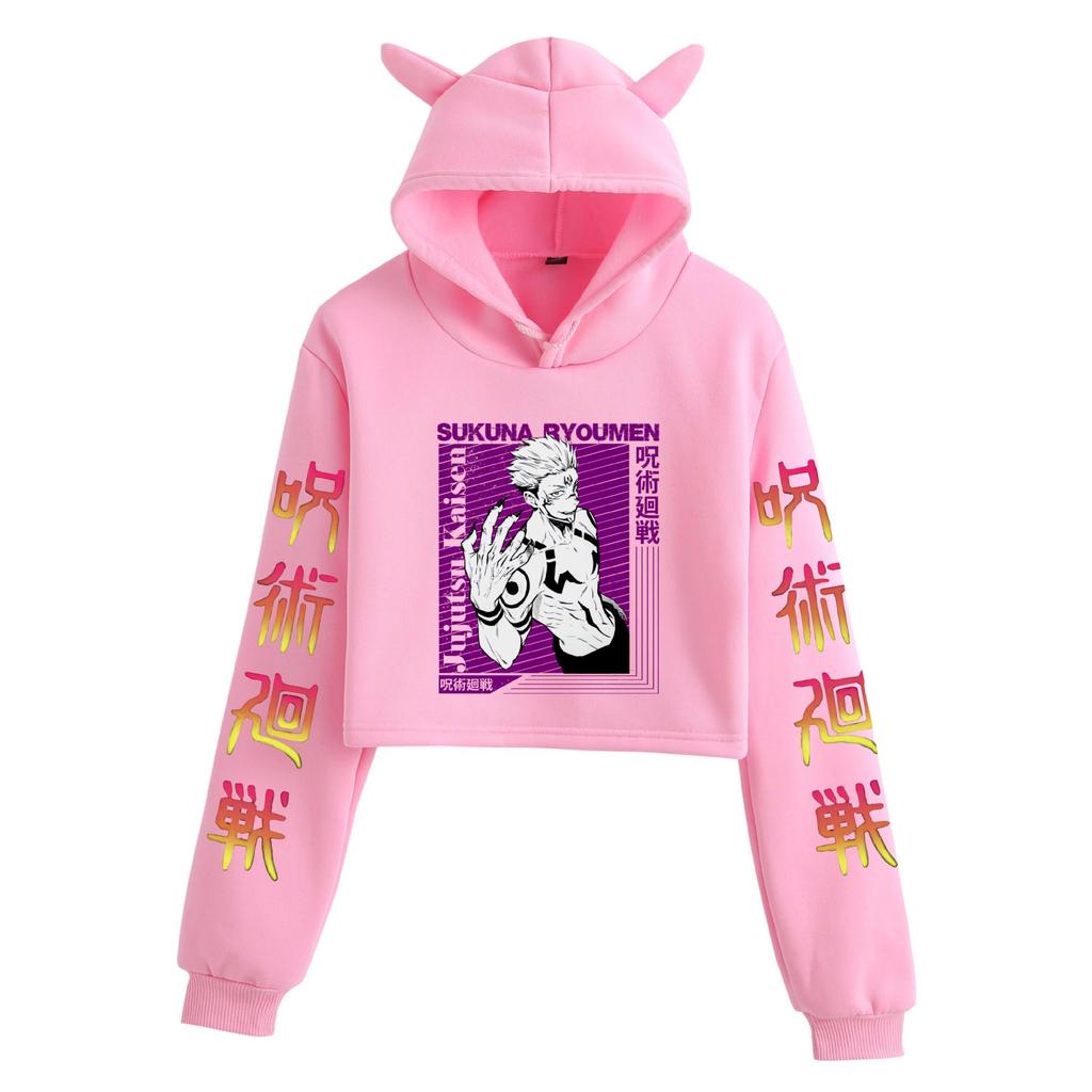 Jujutsu Kaisen Women's Cat Ear Hoodie - Casual and Trendy