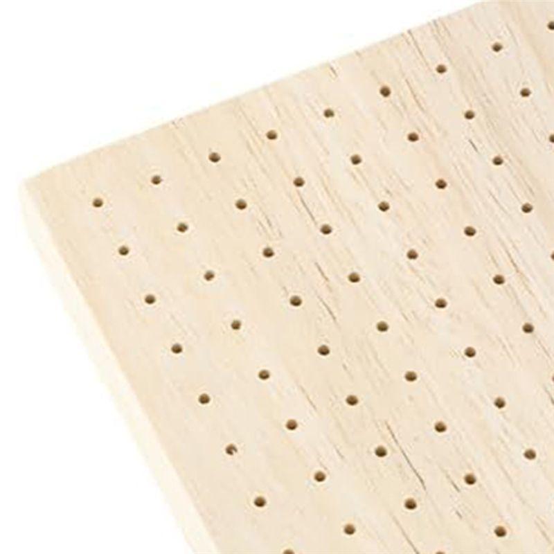 ABIY 2Pcs Mini Square 3.9X3.9 Inch Wooden Skewer Holder Pick Display Stand For Craft Pottery Clay Models, 160 Holes