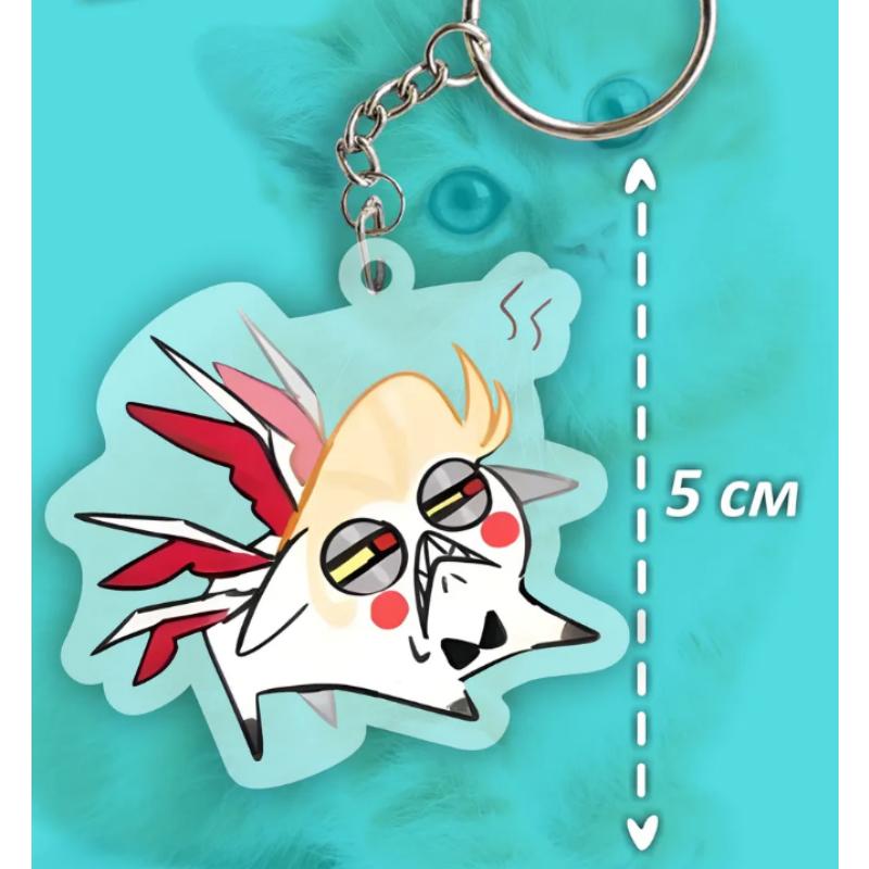 Acrylic Key Buckle for Alastor Lucifer Charlie Vaggie Husk Angel Dust Vox Anime Cartoons Acrylic Key Chain Pendant Birthday Gift