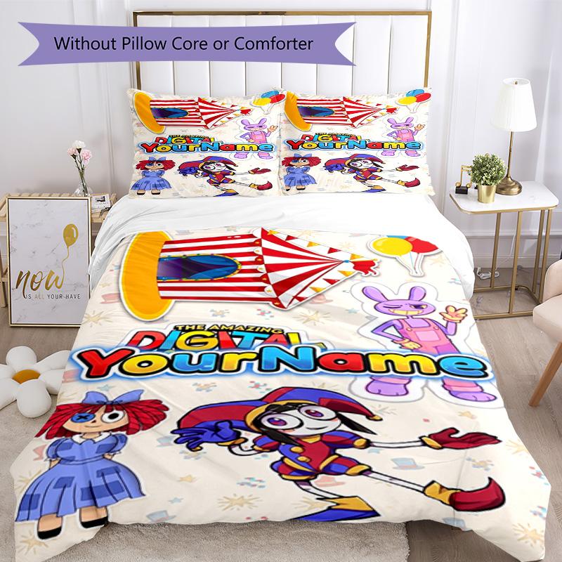 Circo Digitale Personalizza il tuo nome Set Biancheria da Letto Copripiumino Traspirante con Federe Decorazione per la Casa Regalo di Compleanno