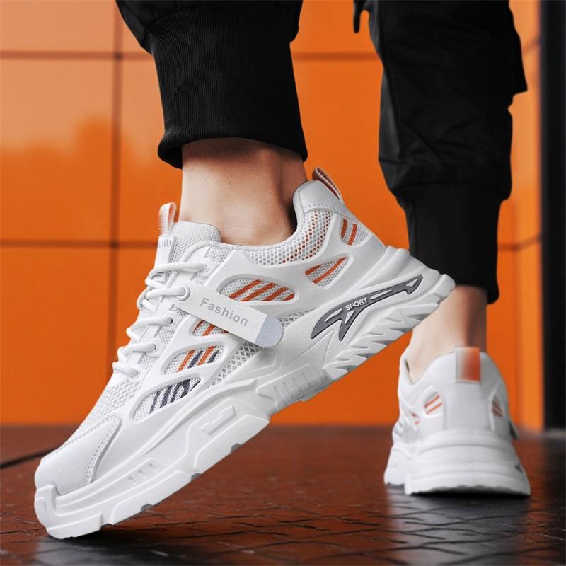 Spring new men's shoes breathable soft-soled running sports shoes male students thick-soled heightening casual dad shoes