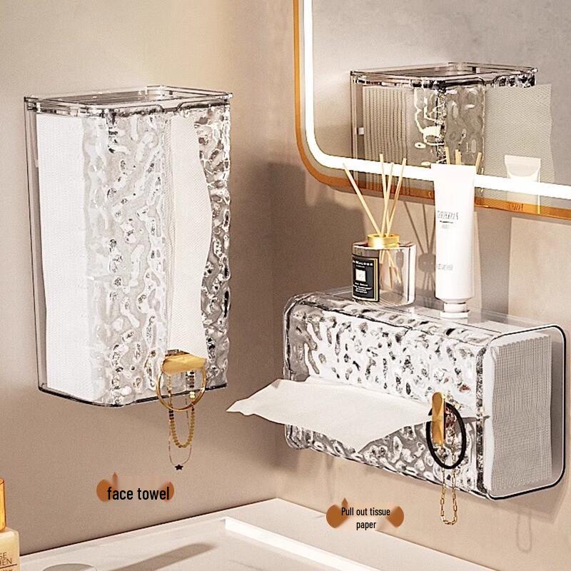 Light Luxury Glacier Pattern Wall-Mounted Tissue Box