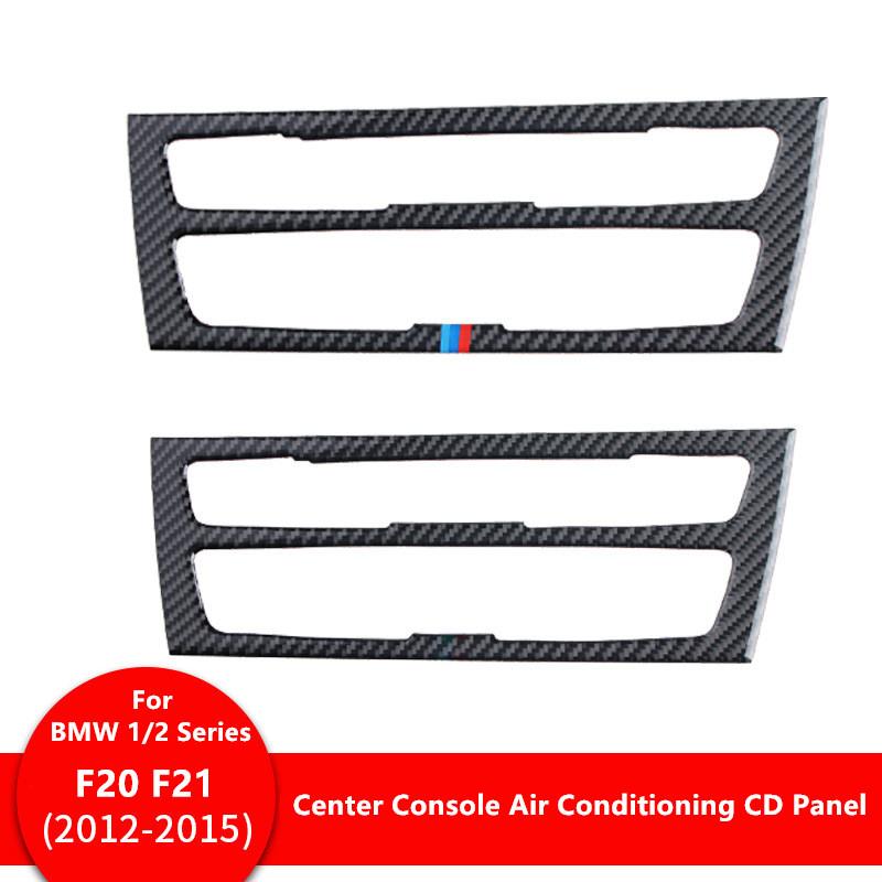 Car Interior Stickers Carbon Fiber Air Conditioning Console Panel Cover Trim Car Styling For BMW F20 F21 1/2 Series