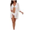 Women's Fashion Sheer V-Neck Beach Cover-Up Swimsuit Sun  Shirt