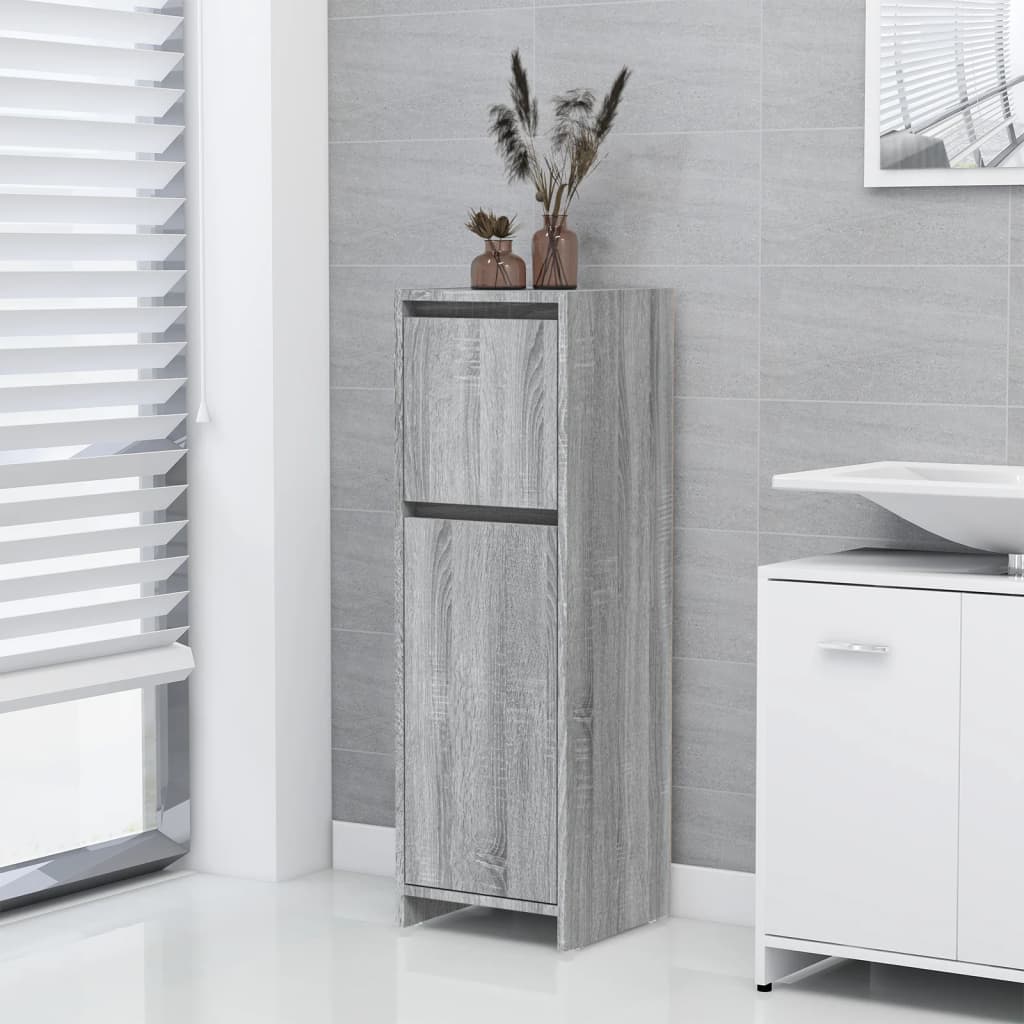 Schlichter Badezimmerschrank mit 1 Tür, 2 Ablagefächern und 1 Schublade, geeignet für verschiedene Räumlichkeiten, 30x30x95 cm