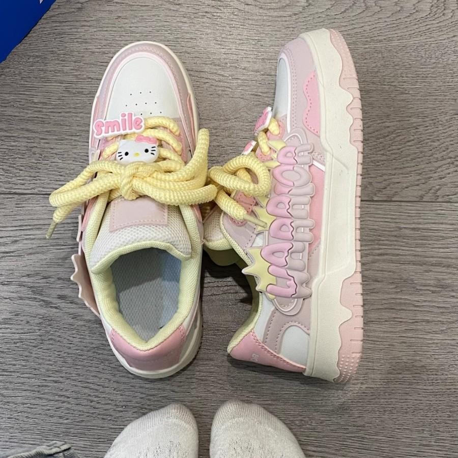 Explosive change niche original dopamine Kitty cat little white shoes female new student platform bread shoes board shoes