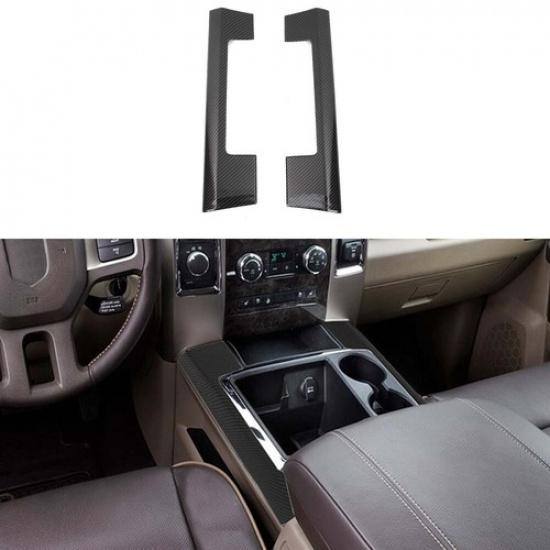 Carbon Fiber Gear Shift Cup Holder Side Panel Trim For Dodge Ram 1500 2010-2012