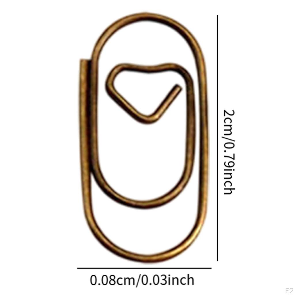 100 Pieces Paper Clips Notes Classified Metal Multifunction Vintage Style Paperclips Office