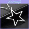 Fashionable Vintage Silver Hollow Star Pendant Necklace For Men And Women In 36x33mm Size
