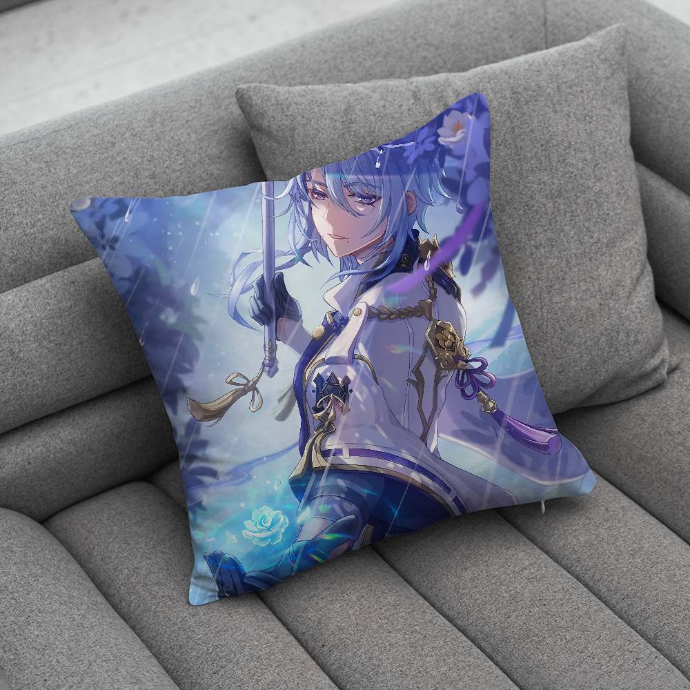 KKamisato Genshin AAyato Impact Print Pattern Sofa Cushion Cover Pillowcase Home Party Car Bedding