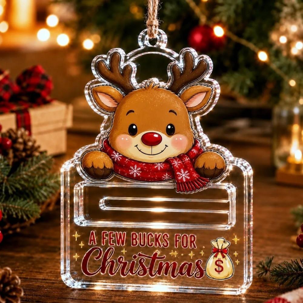 Acrylic Christmas Cash Gift Holder Ornament Clear Christmas Ornament Cash Gift Presentation
