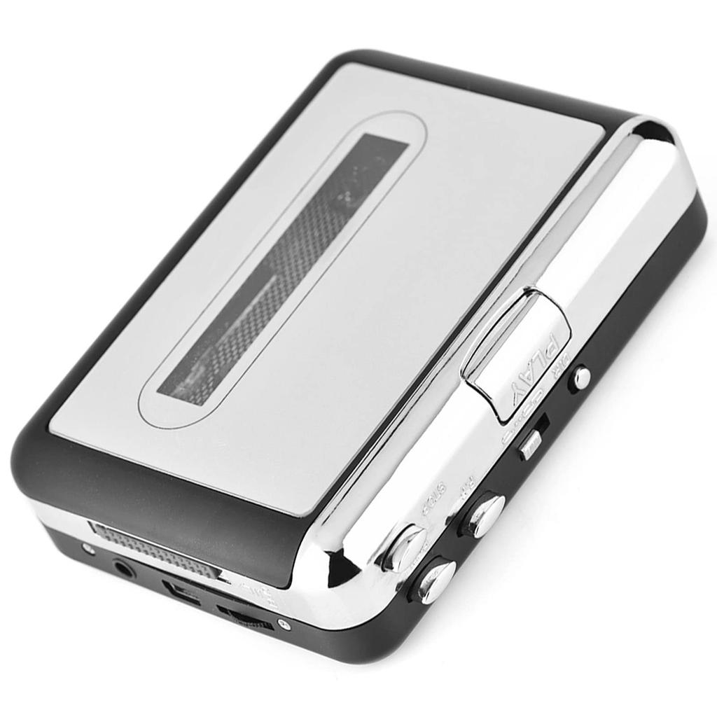 Portable Cassette Player with Tape Player Audio Cassette To MP3 Converter with Capture Audio Music Plug and Play Design for Old Mixtapes Headphones,