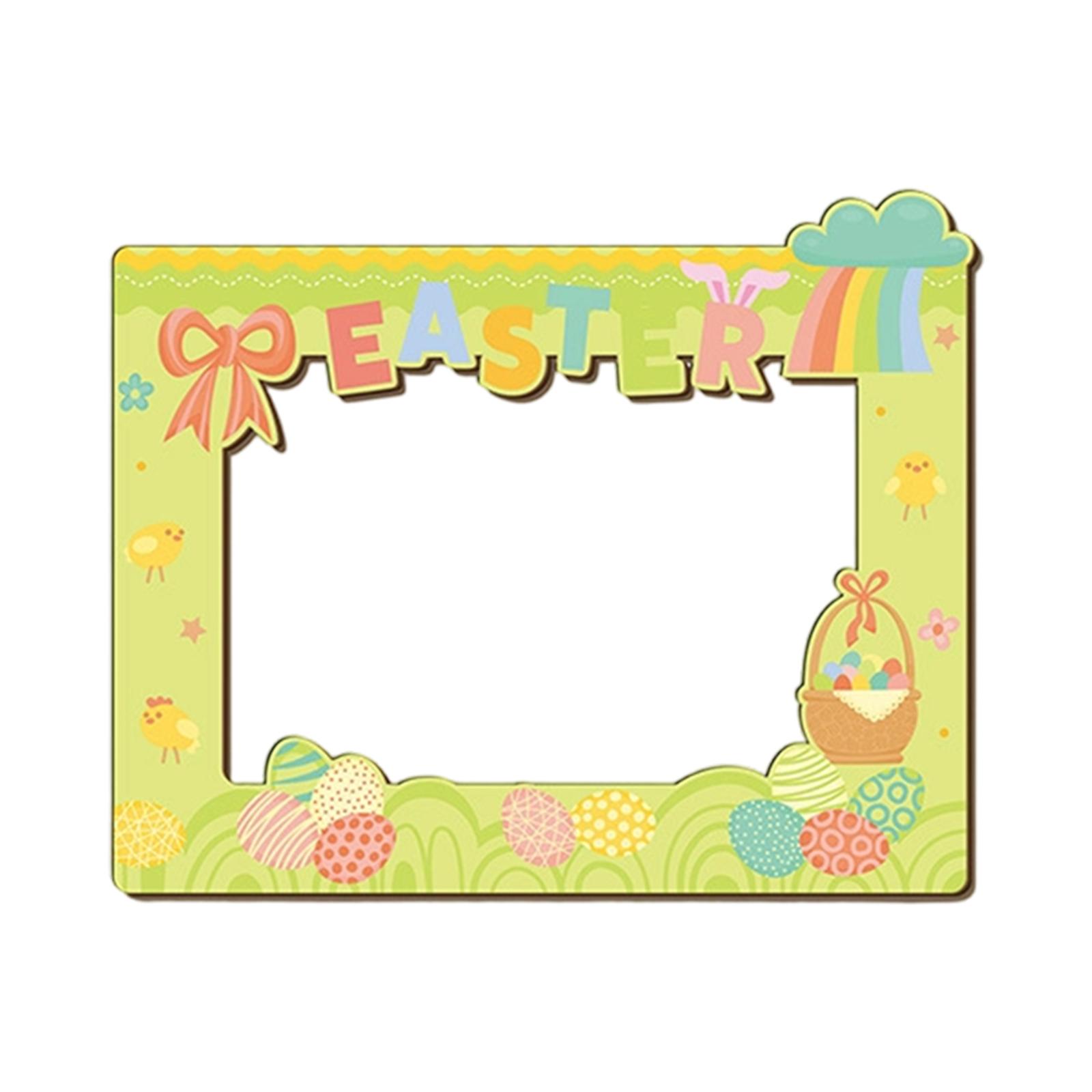 

Easter Theme Wooden Photo Frame Egg Party Photo Props Desktop Creative Decoration Photo Frame One Size