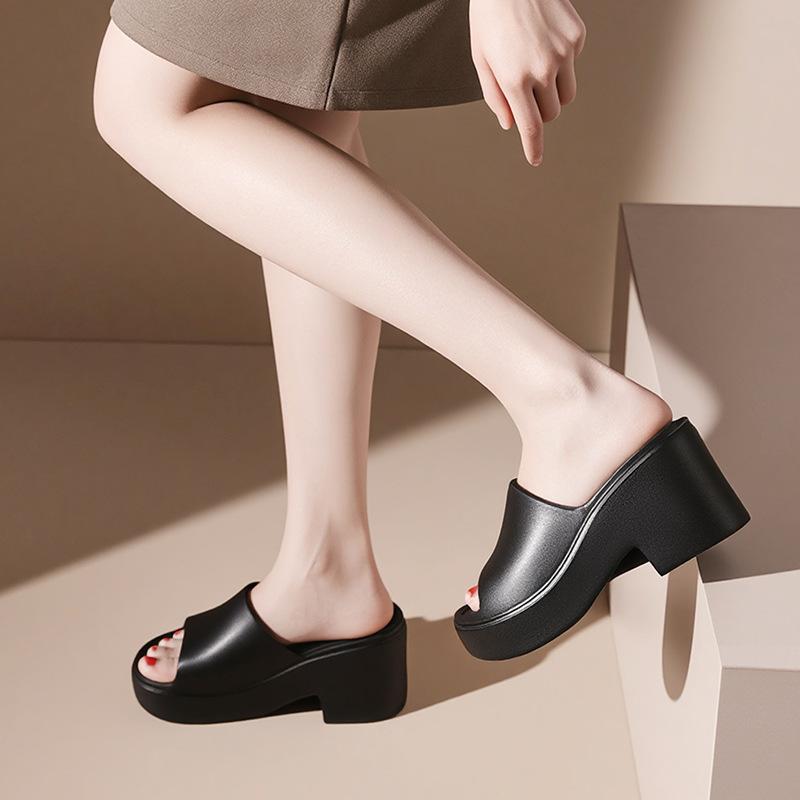 Fashion Fashion Super High Heel Slip On Sandals Women 2025 Summer Eva Chunky Platform Slippers Comfortable Non Slip Outdoor Slides