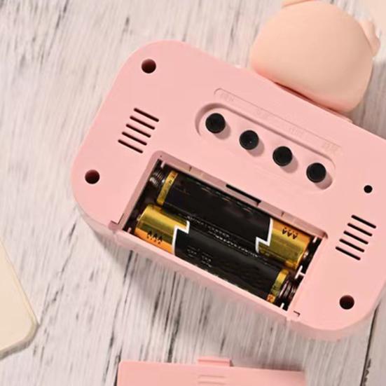 Digital Clock Temperature Display Large Screen Mini Size Electronic Date And Day Alarm 8 Different Rings Piggy Shape Desktop Clock Household Supplies