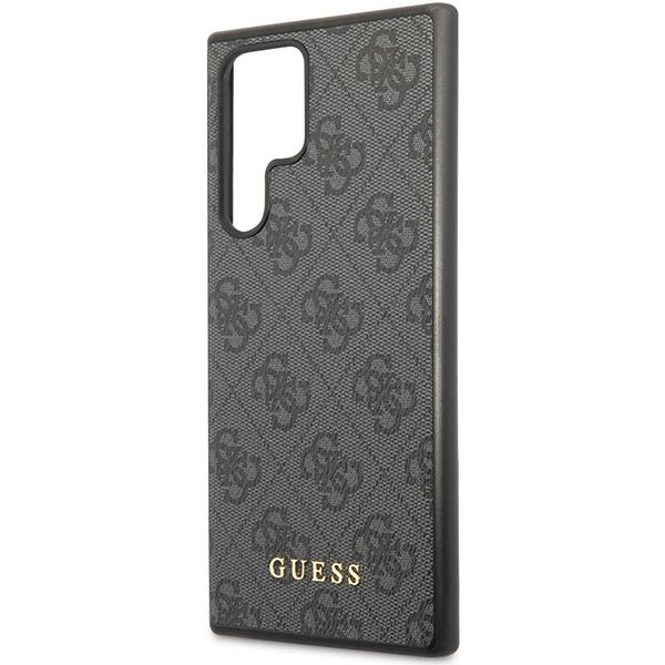 Guess Guhcs23Lg4Gfgr S23 Ultra S918 Szary/Grey Hardcase 4G Metal Gold Logo