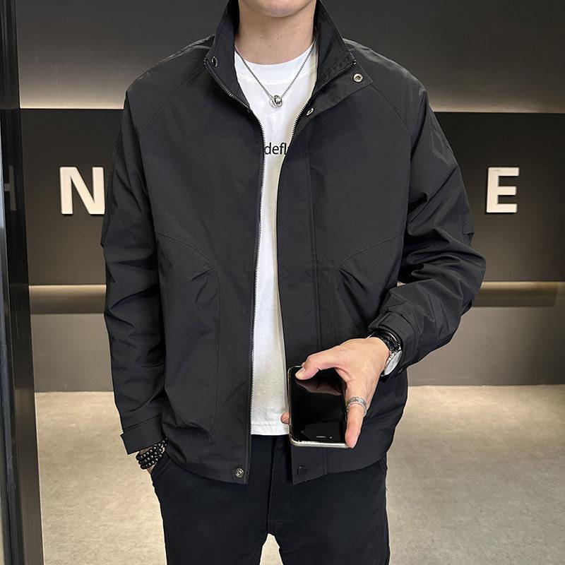 Spring And Autumn New Men'S Casual Jacket Top Jacket Korean Edition Trend Youth Hong Kong Style Handsome Tooling Tide