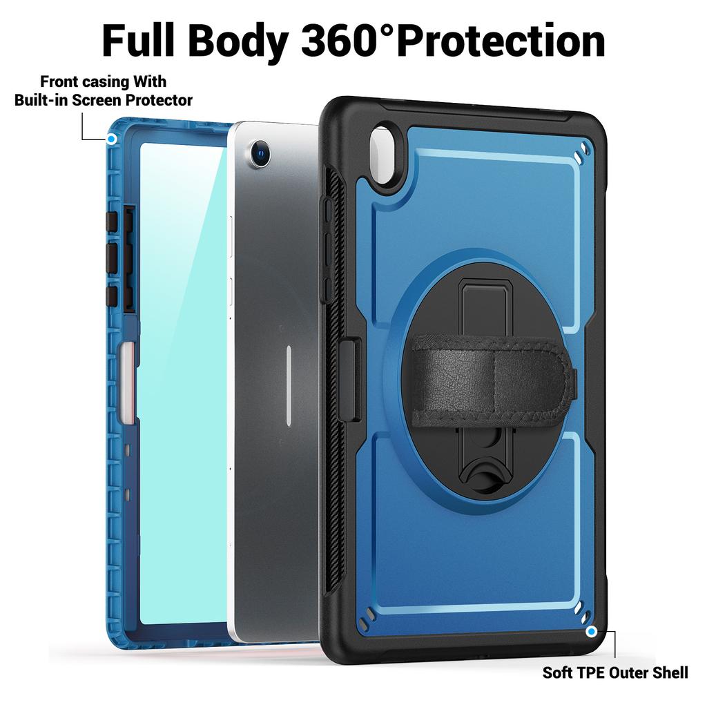 For Samsung Galaxy Tab S10 Lite Case Kickstand PC + TPE Tablet Cover with Hand Strap