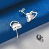 925 Sterling Silver Luxury Exquisite Double Heart Stud Earrings for Women Fashion Wedding Charm Gift Party Jewelry