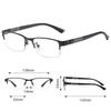 Photochrome Myopiebrille für Herren, Vintage, Business, Halbrahmen, Minussichtbrille, männlich, Outdoor, Farbwechsel-Sonnenbrille, 0 bis 4,0