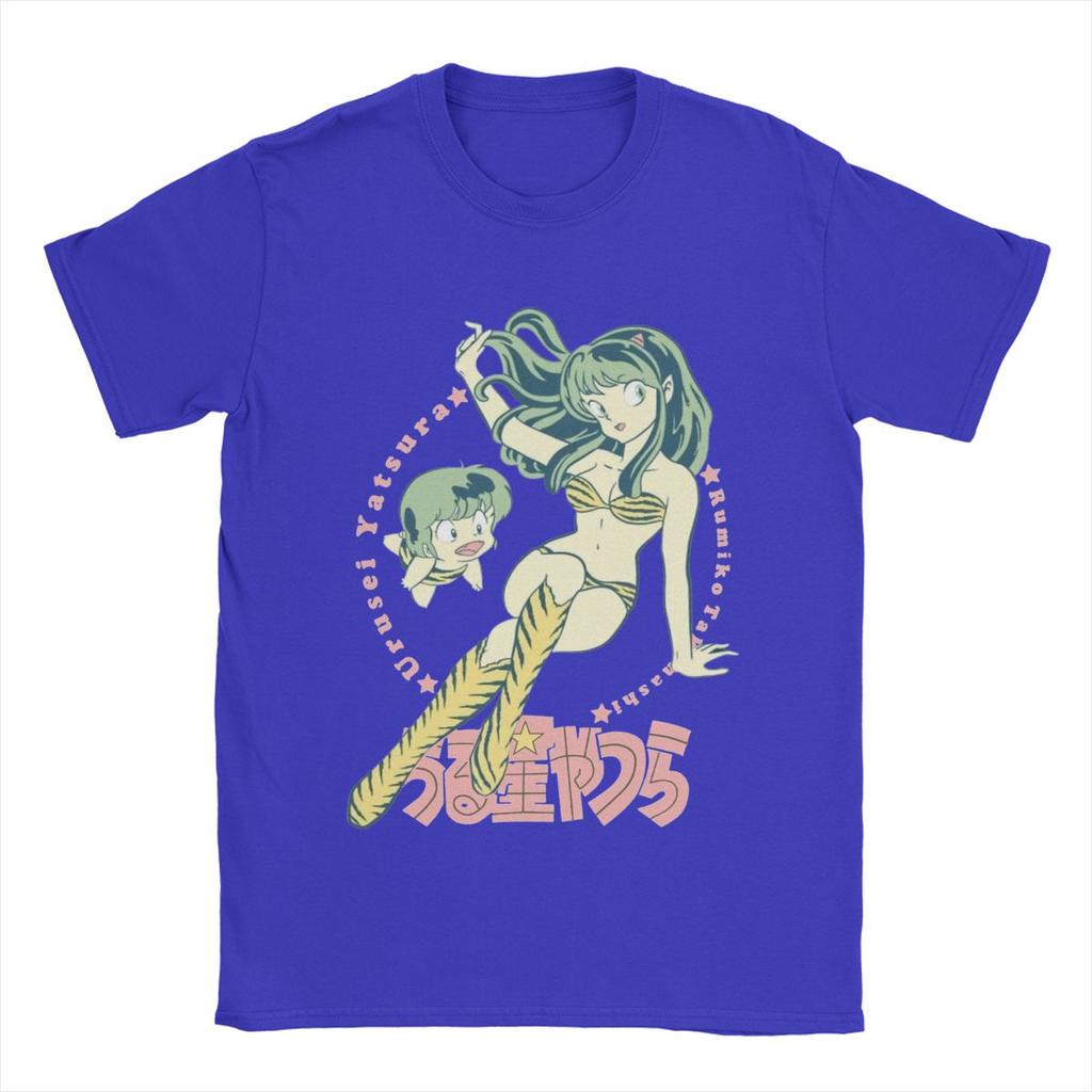 Lum Ran Ataru Urusei Yatsura Men's T Shirts Anime Funny Tees Short Sleeve Crew Neck T-Shirt Cotton Graphic Clothes
