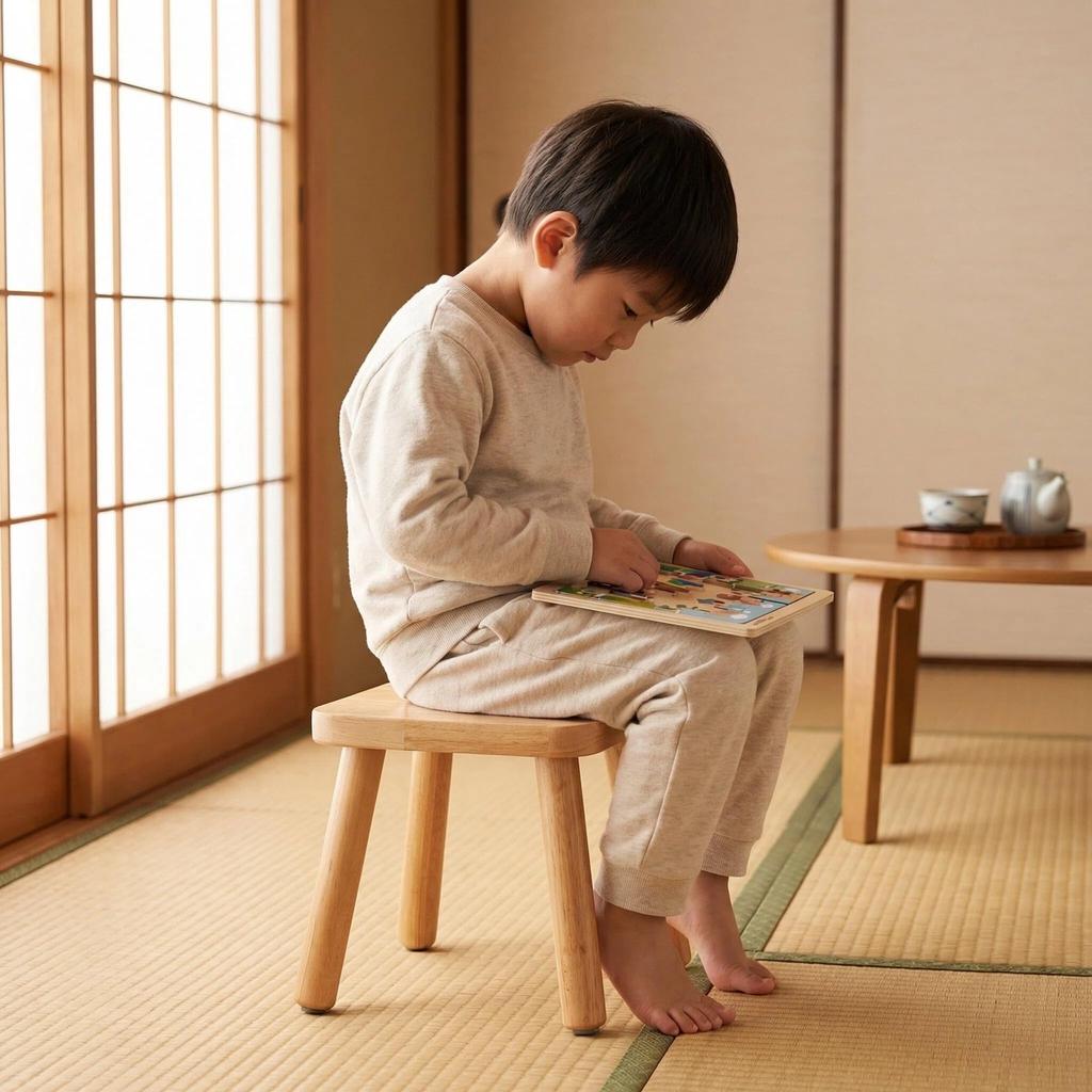 Pinyunxuan Wooden Stool, Small Stool Made of Solid Rubberwood, Suitable for Adults and Children, Fashionable Colors, Very Suitable for Bedrooms, Bathr