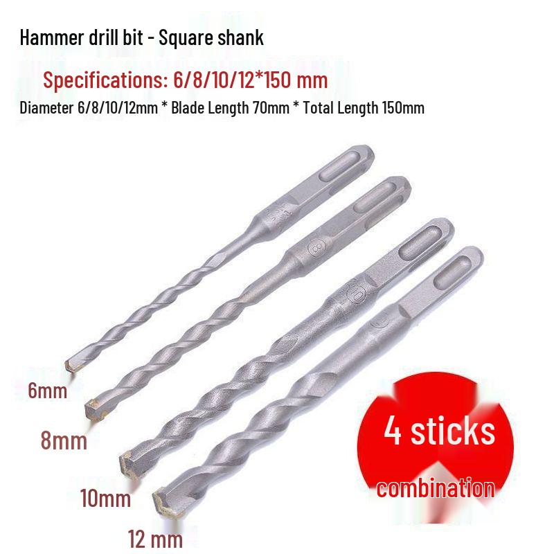 Extended Rotary Hammer Drill Bit for Concrete, Stone, and Brick
