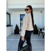Manteau en laine simple pour femme à col tailleur britannique
