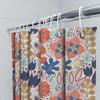Floral Shower Curtain Bath Mat Decor, Modern Printed Waterproof Fabric Bathroom Rug Set Pink Blue Orange Green Leaves Flower Des