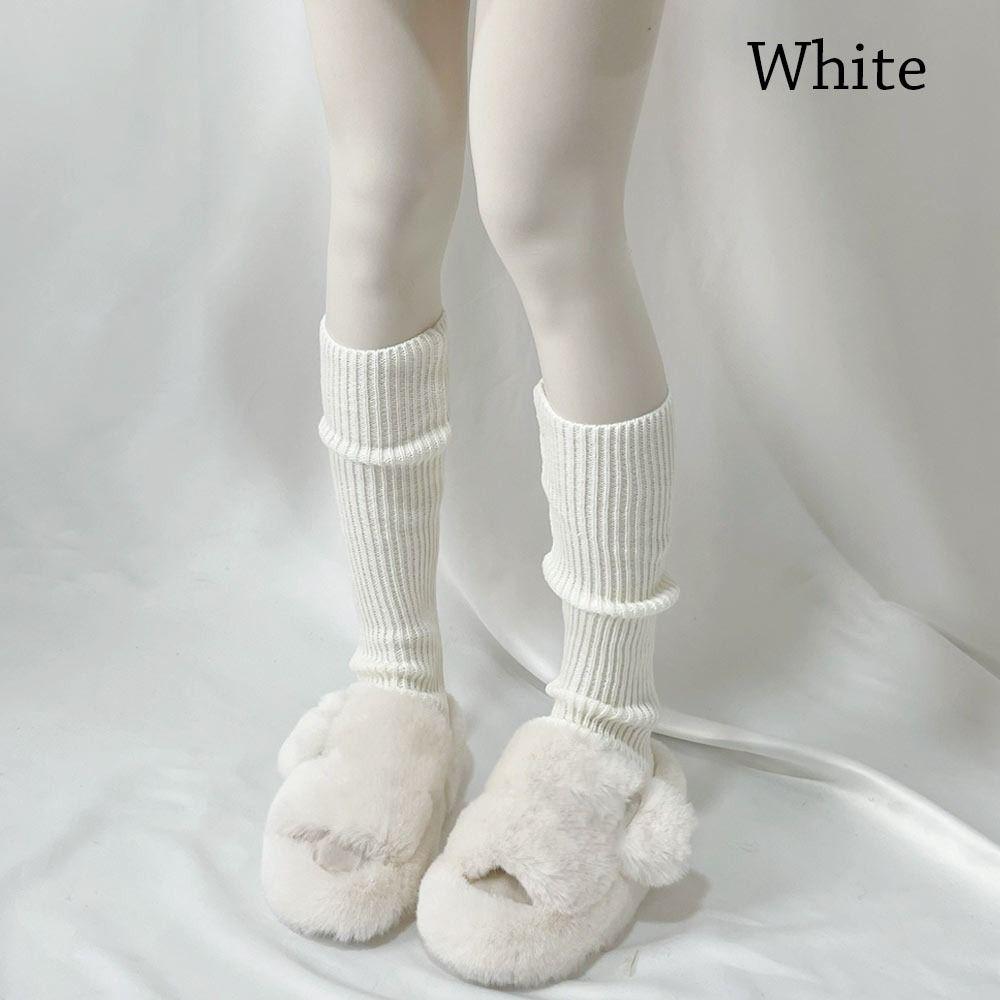 

1 пара жіночих гетр для дівчаток, зимові довгі шкарпетки без стопи, легінси, гетри, шкарпетки до коліна білий