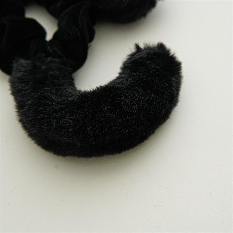 Black Cat Themed Hair Accessories Plush Halloween Styling Tools Cute Animal Ear Hair Ties Party Decorative Headwear