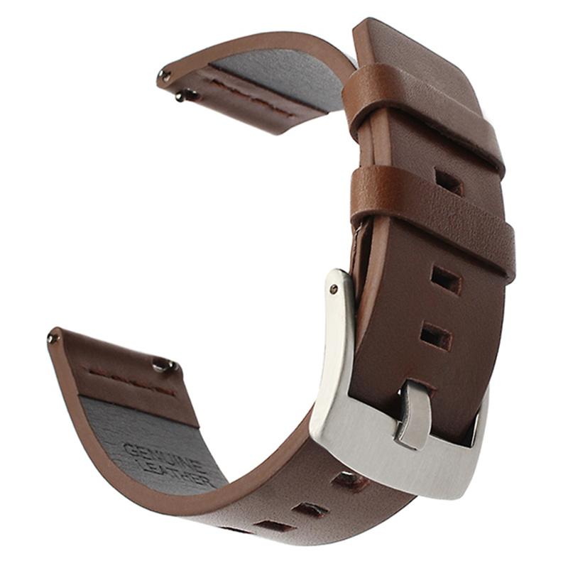 

For Suunto 9/9 Baro/7 Replacement Watch Band 24mm PU Leather Watch Strap Brown/Silver