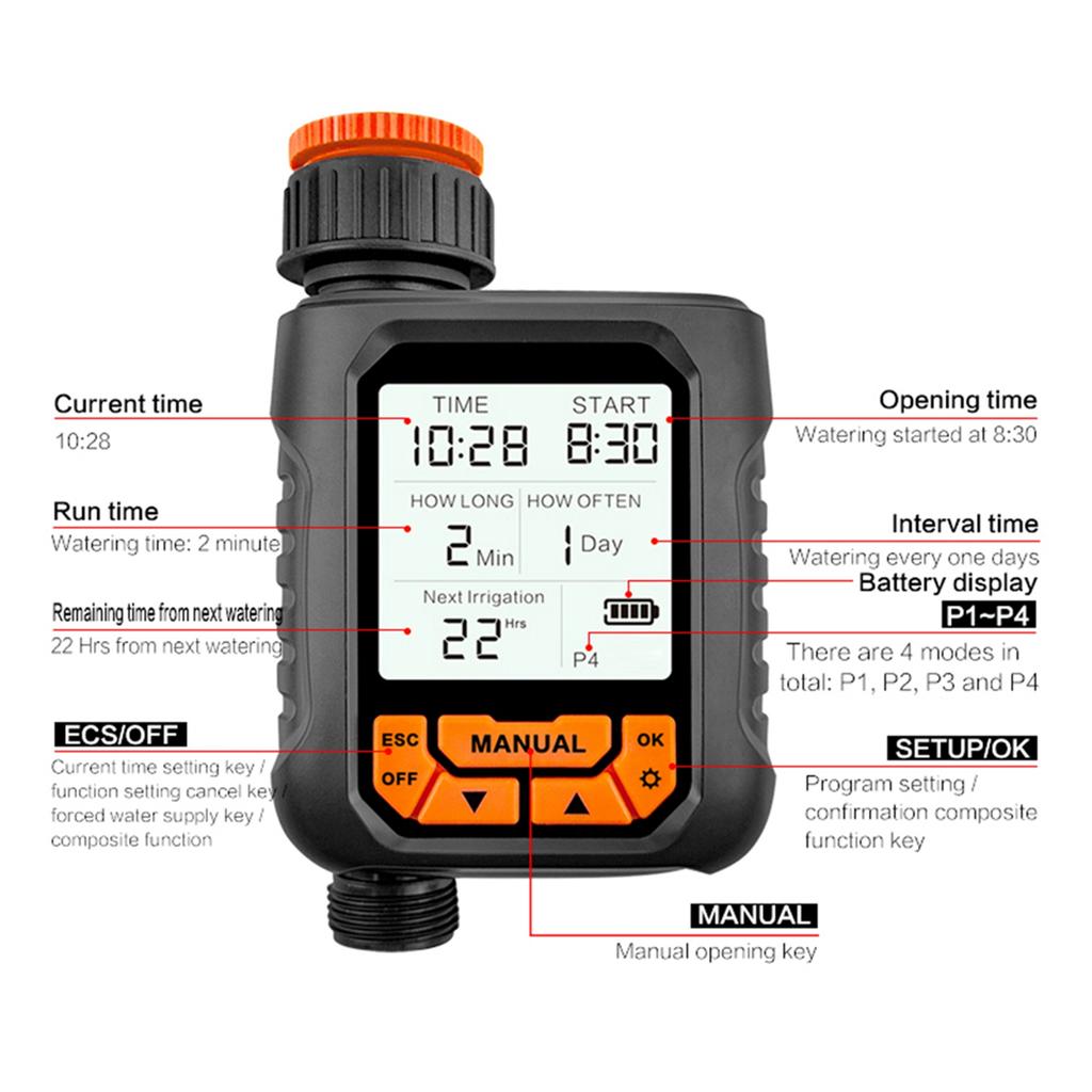 Sprinkler Timer Outdoor Water Timer for Garden Hose 1 Outlet Large LCD Screen Programmable Irrigation Timer for Yard
