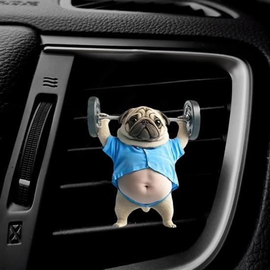 Puppy Car Air Freshener Acrylic Vent Clip Cute Dashboard Decor with Replaceable Scent Pads Lightweight Dog Lovers Gift Car Accessories