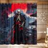 Japanese Anime Shower Curtain,Cool Watercolor Japan Cherry Blossom Floral Mountain Asian Oriental Abstract Art Shower Curtain