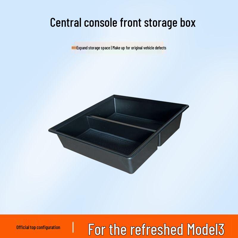 Center Console Storage Box for Tesla Model Y/3, 2025 Update, with Push-Pull Design